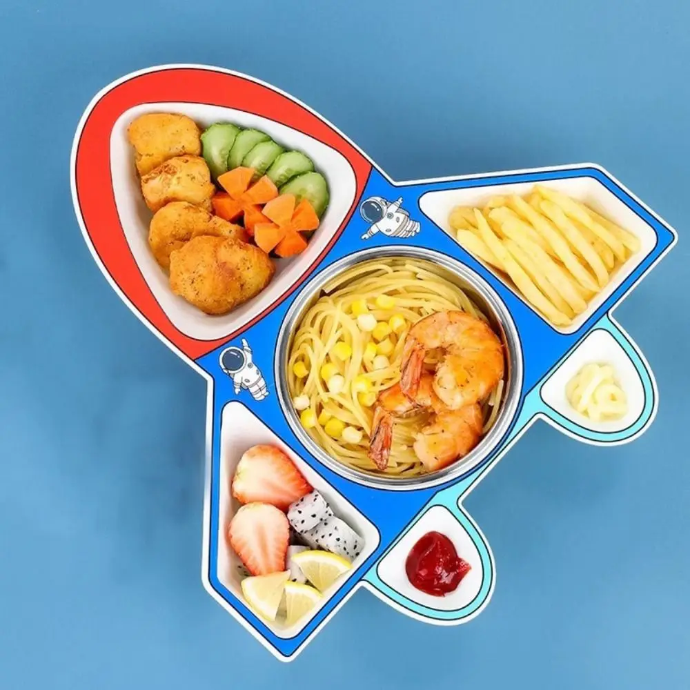 

Airplane Car Shaped Dinner Plate Detachable Cartoon 's Lunch Plate Compartment Drop Resistant Children's Tableware Household