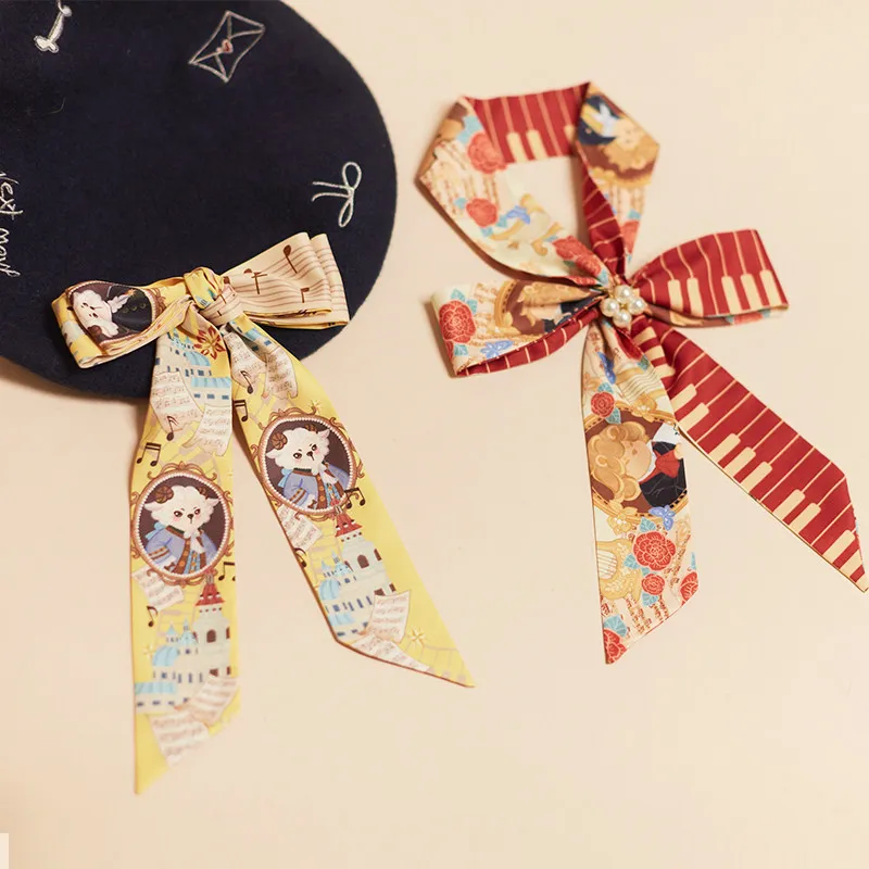 

Длинный шелковый шарф, повязка на голову, завязанная ручка для сумки, стример, оригинальные шарфы