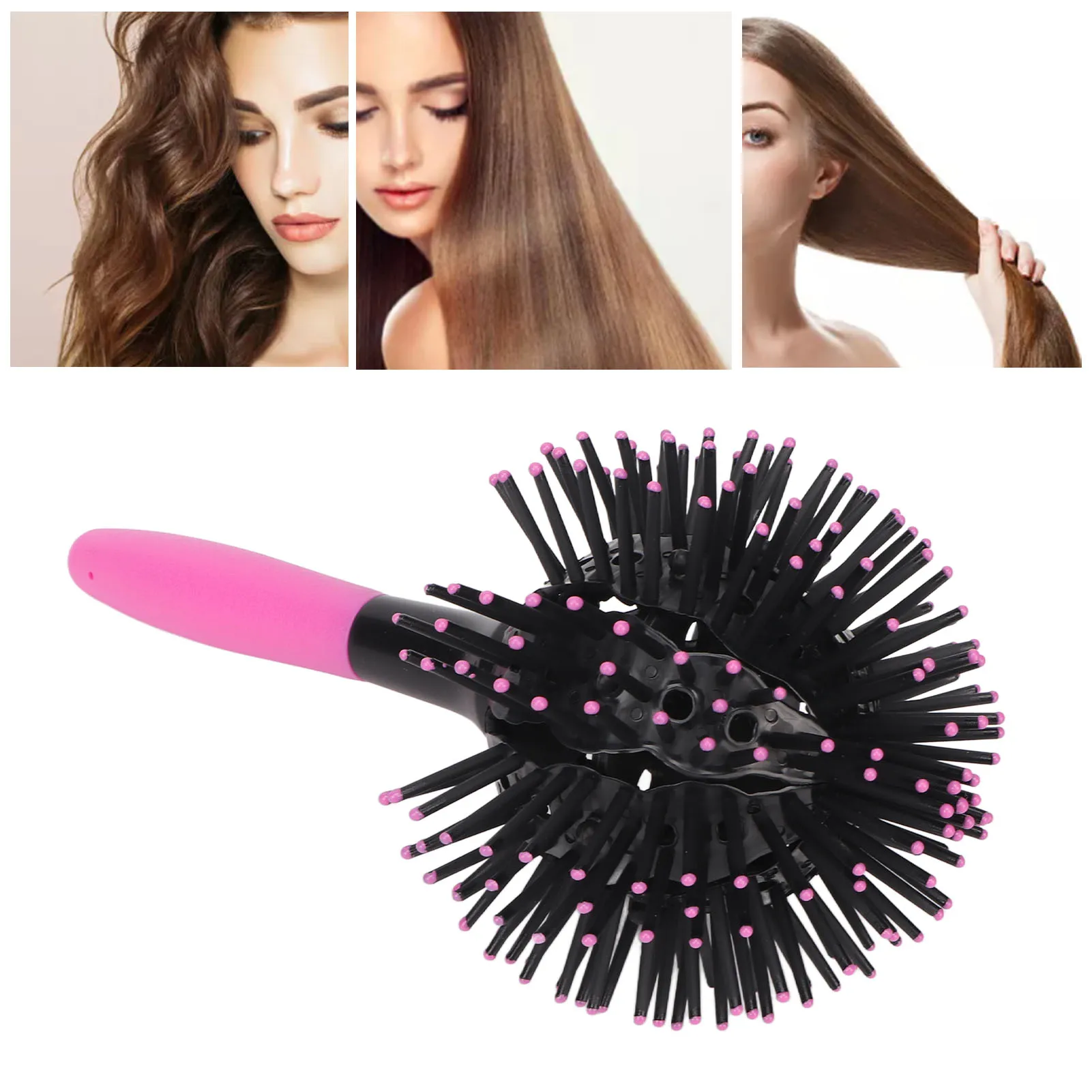 360 Degree Round Ball Hair Comb High Temperature Resistance 3D Curly Hair Comb For Wet And Dry Hair