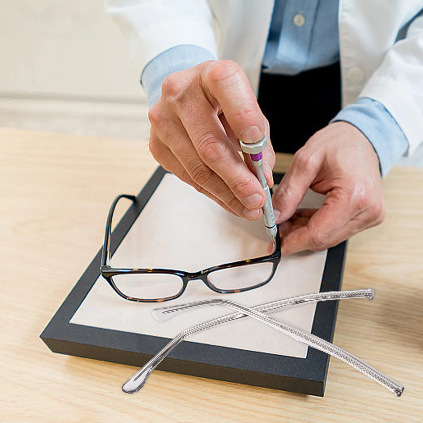 

1 Pair Metal Glasses Arm Legs Replacement Nonslip Lightweight Comfortable Universal Eyeglasses Accessories