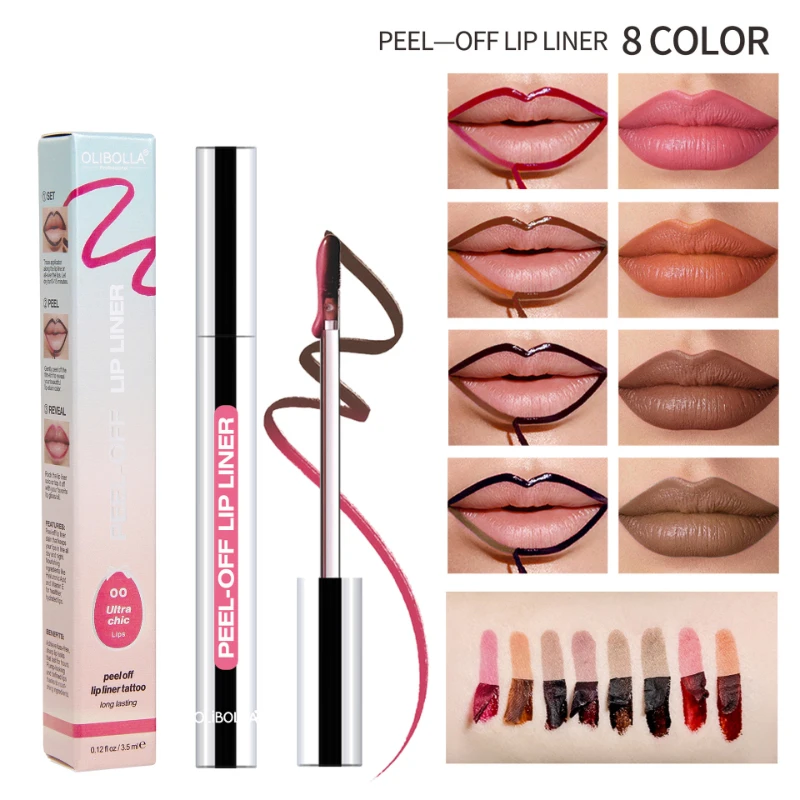 Long-Lasting Matte Lip Liner Pen,weatproof,Non-Fade & Cup-Stproof Liquid Lip Ink Peel-Off Lip Liner Makeup for All Skin Tones