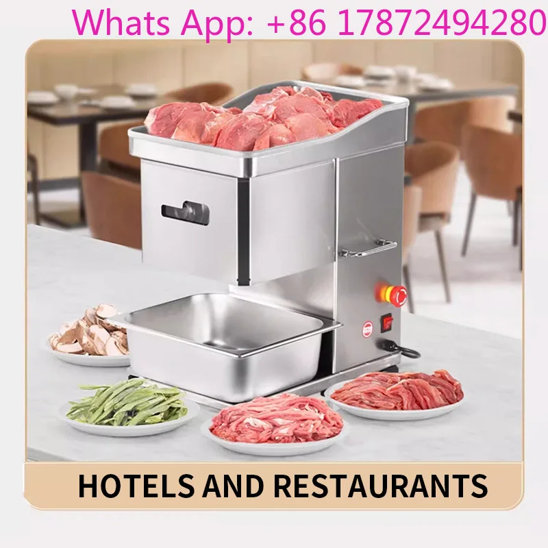 Commercial meat slicer high power desktop electric stainless steel slicing meat shreds dicing multifunctional all-in-one machine