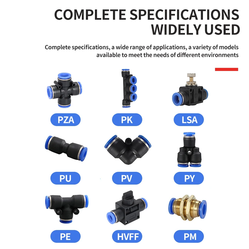 

Blue Pipe Pneumatic Quick Couplings Water Plug-in Hose Connection 4mm 6mm 8mm 10mm Multi-Size PU PY HVFF PZA PK LSA PLM PM PV