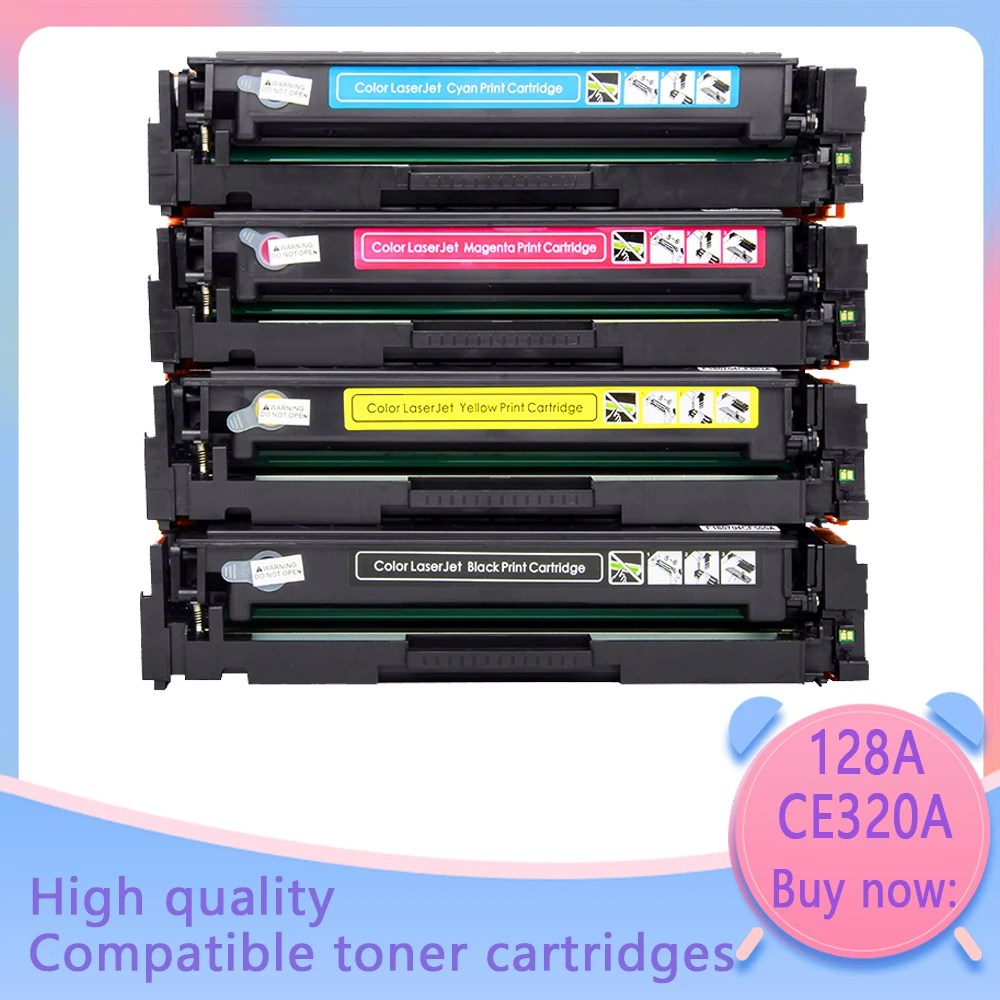 4PK ใช้งานร่วมกับ128A หมึกพิมพ์320a Ce320 CE320A CE321A CE322A CE323A สำหรับ HP LaserJet CP1525n/CP1525nw;Pro CM1415เครื่องพิมพ์