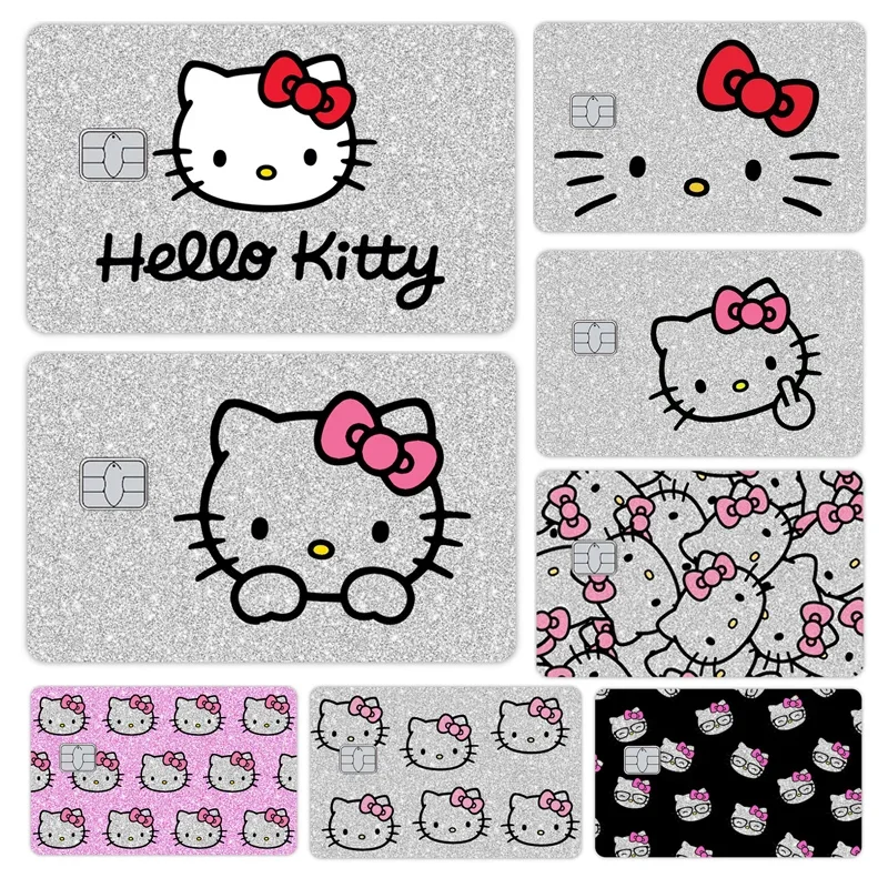 

Flash Hello Kitty наклейка на карту изысканная банковская карта для девочек студенческий автобус метро школьная нашивка Декор для девочек Kawaii Paster подарок на день рождения