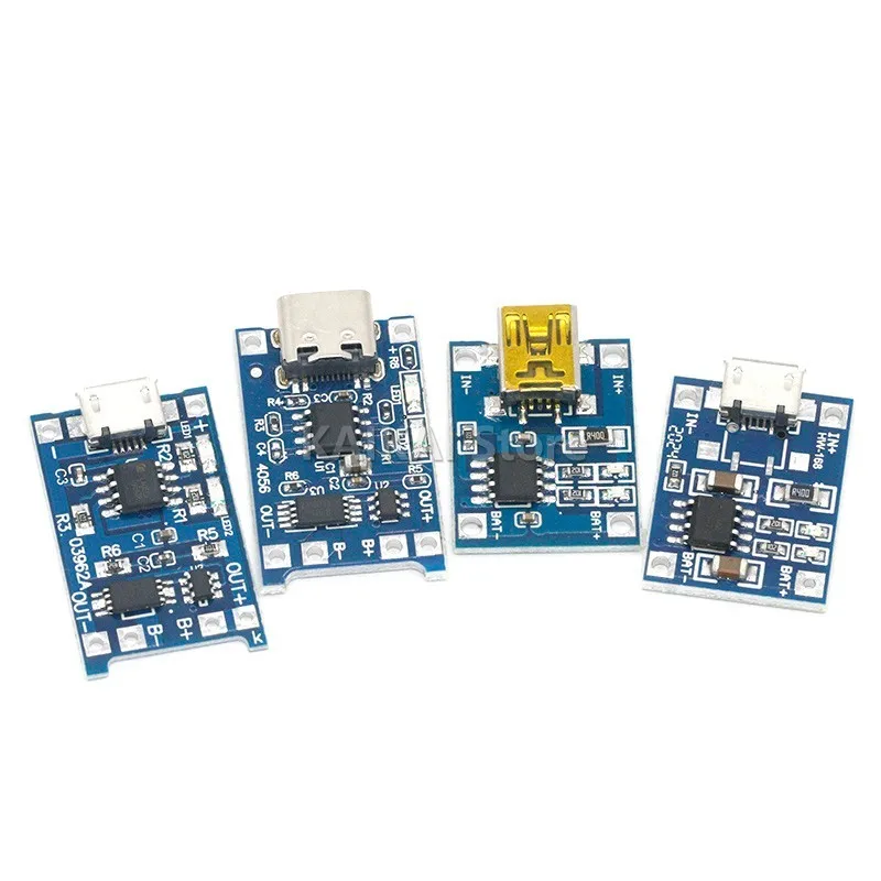 1PCS 5V 1A Micro USB 18650 type-c Lithium Battery Charging Board Charger Module+Protection Dual Functions TP4056 18650