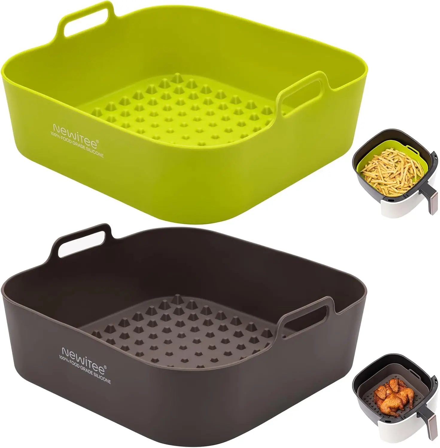 

Силиконовые вкладыши для аэрофритюрниц 5 Qt для моделей AF141/AF181/COSORI, 2 штуки, без BPA, платиновые, для корзин аэрофритюрниц