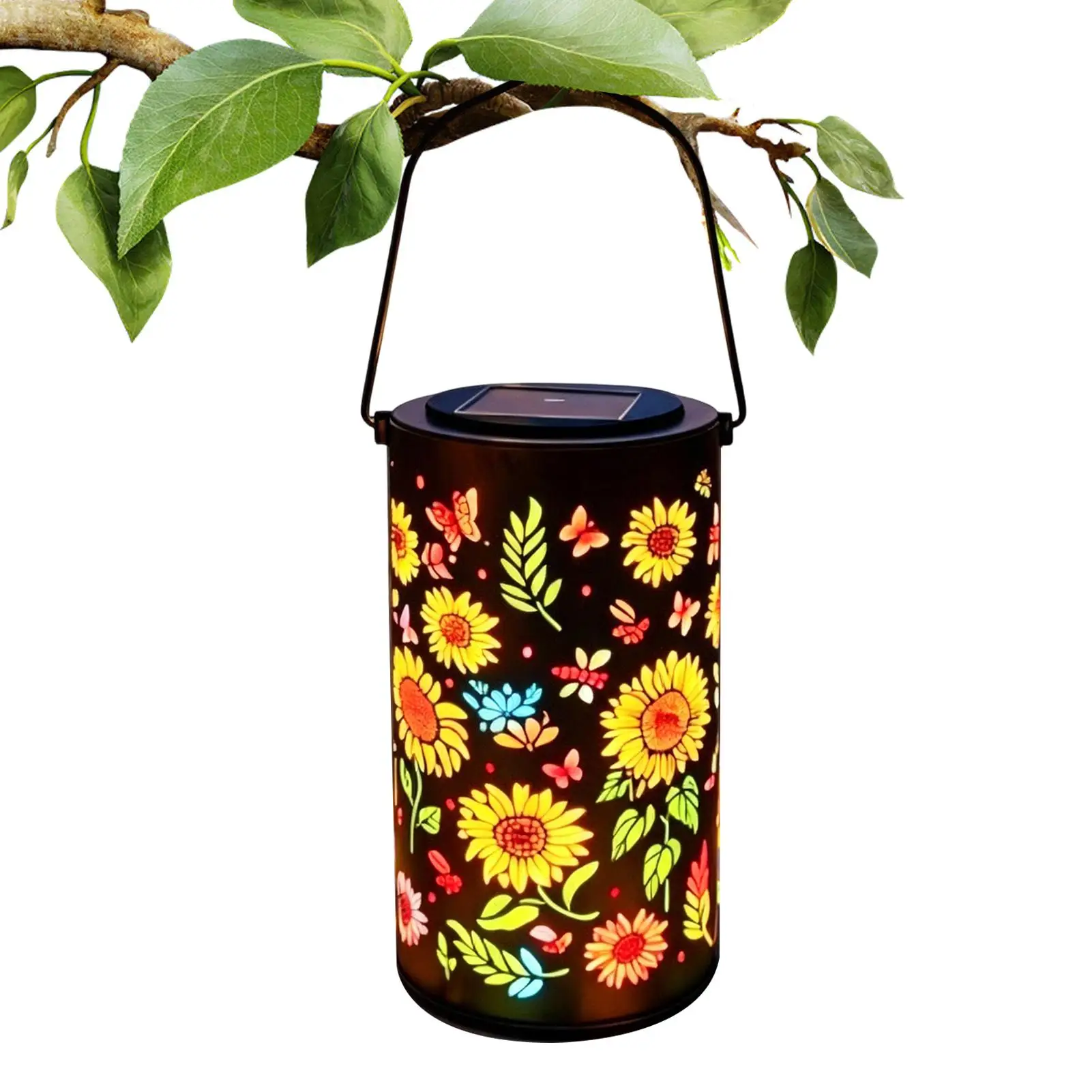 Sunflower Solar Lantern Weatherproof Metal Colorful Sunflower Solar Lights Outdoor for Yard Patio Balcony Lawn - view 6