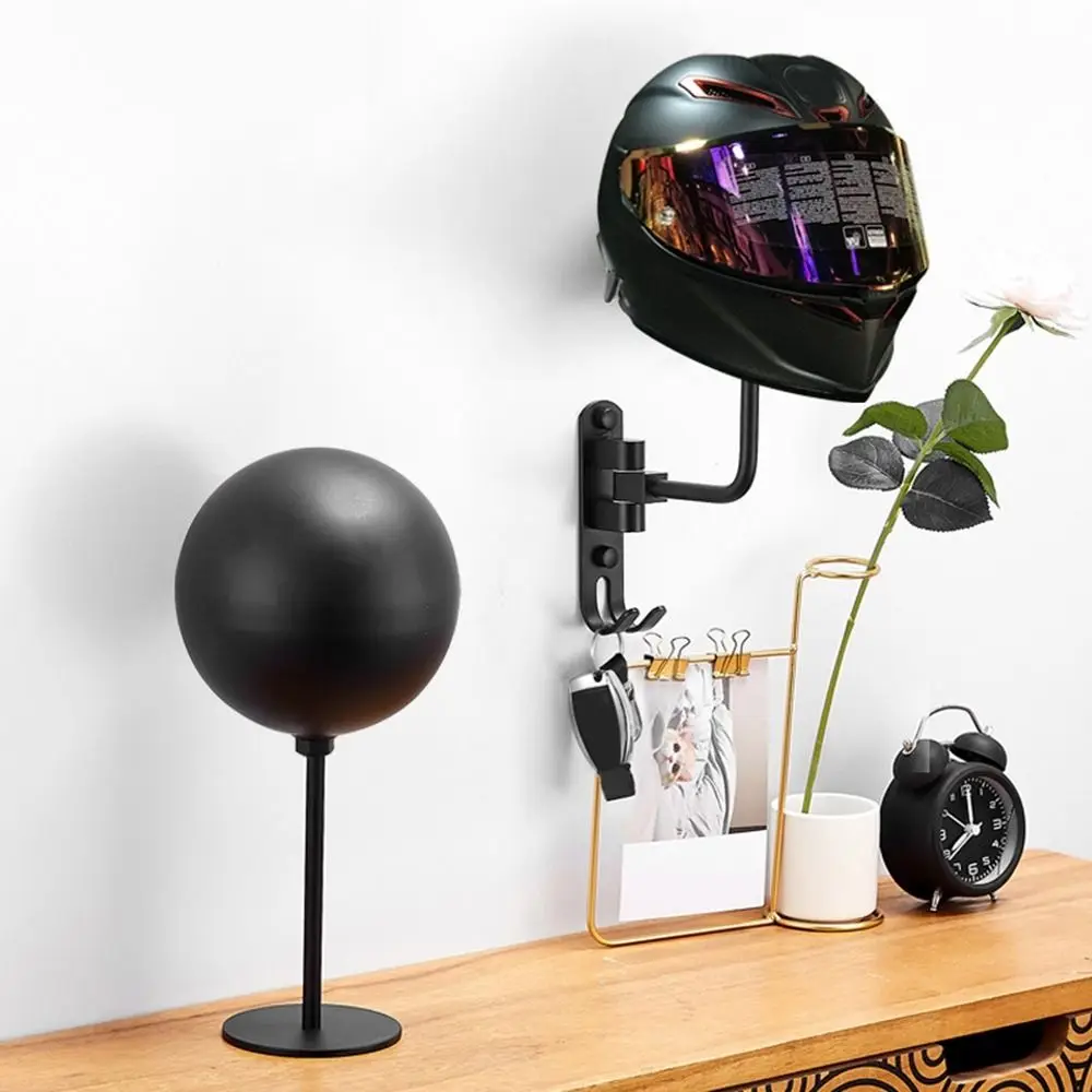

Space Aluminum 180° Rotation Helmet Hanger Wall Mounted Space Saving Helmet Display Rack Heavy-Duty with Double Hooks
