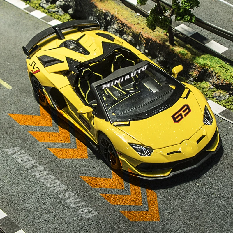 

1:24 Large Lambor SVJ 63 Simulation Alloy Car Model Aventador Super Car Kids Toy Collectible Ornament Decoration Light & Sound