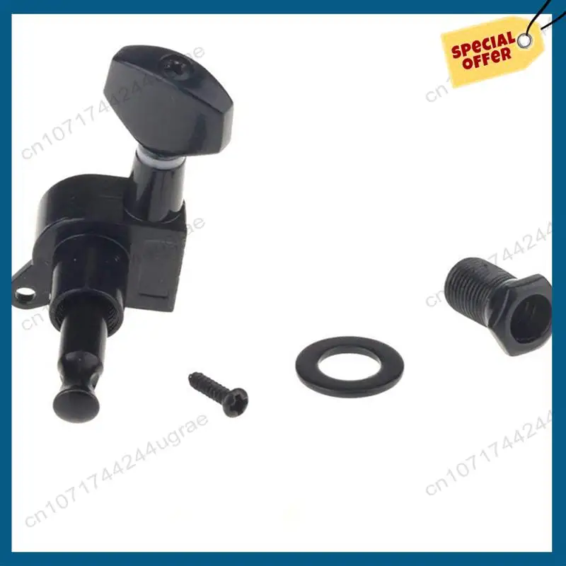 

-A15I 24 Pieces Guitar String Tuning Pegs Keys 3 Left 3 Right Guitar Machine Heads Knobs With Strap Button Locks Picks (Black)