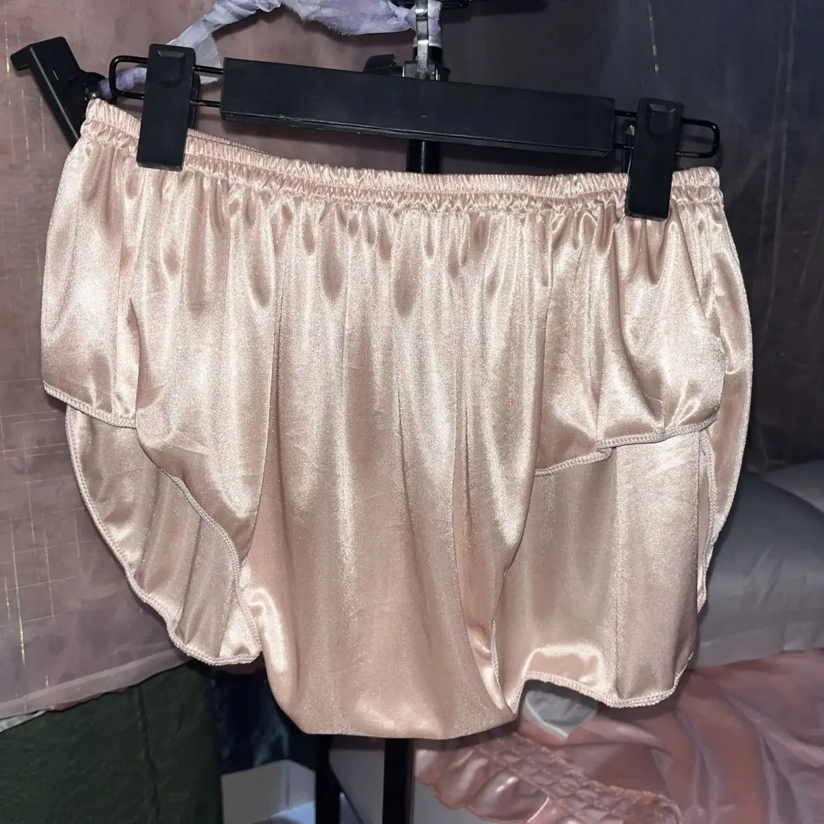 

Women Man Sexy One-Piece Elasticity Double Sided Soft Silky Smooth Touch Panties Loose Sleeping Bottoms Briefs