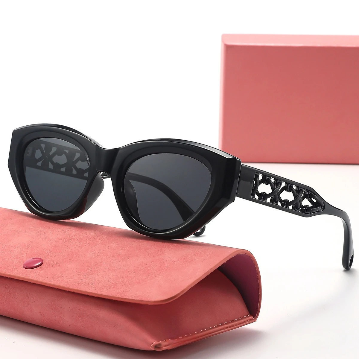 

European and American high-end boxy new fashionable sunglasses, sun protection, vacation, driving, leisure, cat eye sunglasses