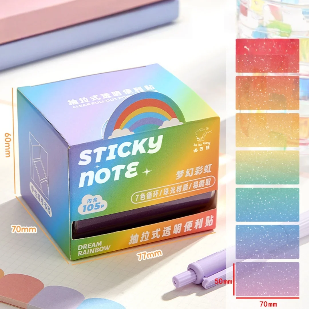 105 sheet Drawable Pearl Sticky Notepad Dreamy Transparent Sticky Notes Convenient For Student Stationery Office Key Point