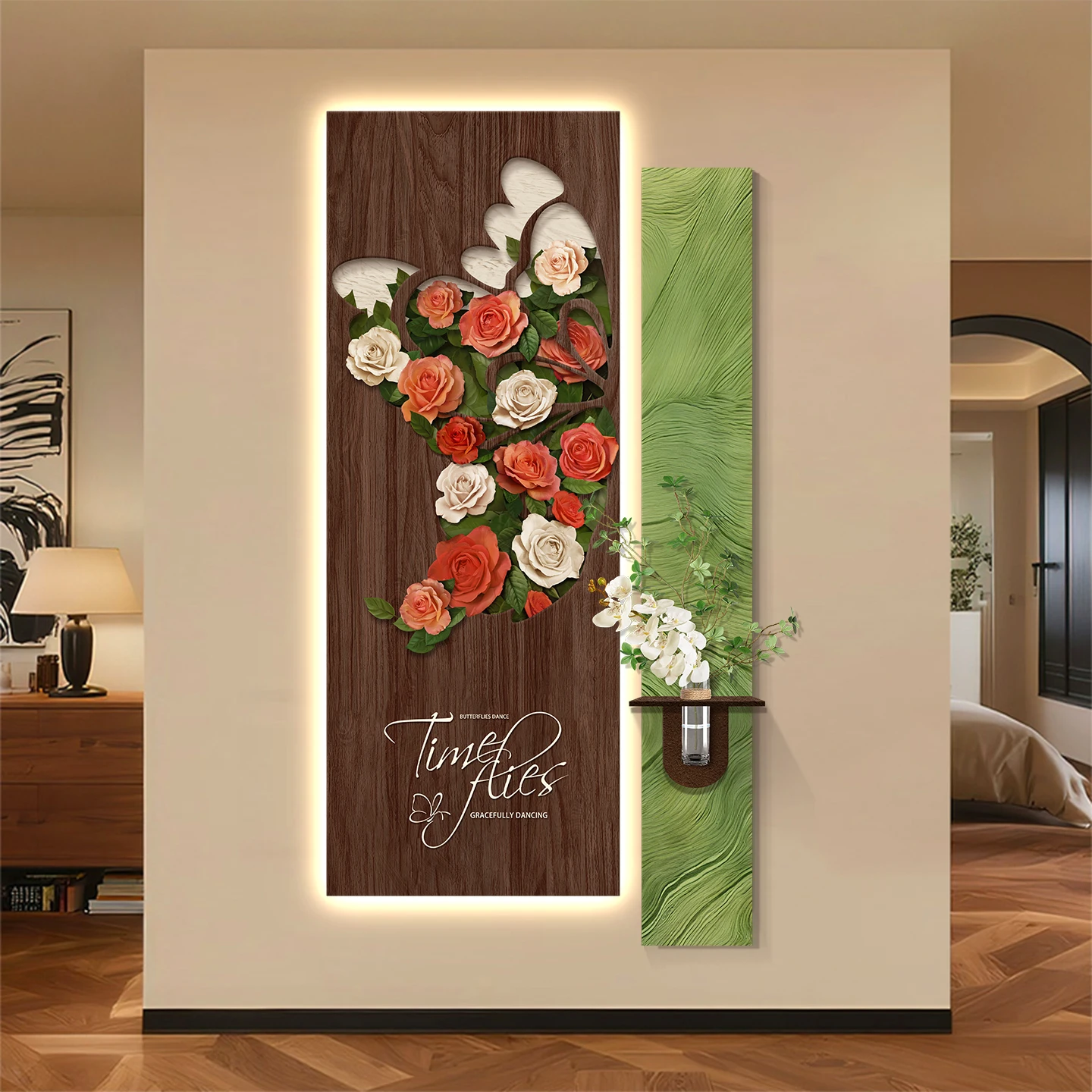 

Средневековый древний стиль Ваби-Саби, украшение для входа, картина, подвесная картина в прихожей, гидропонная текстура из песчаника, настенная лампа