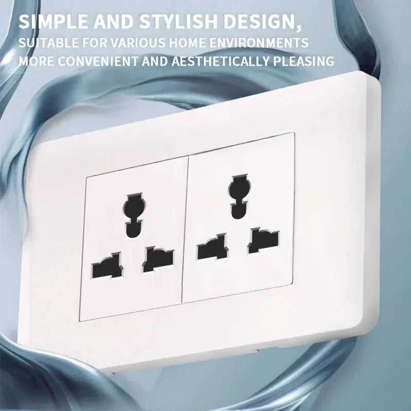 T&I 118*75mm Tempered Glass US Wall Socket White Thai USB Socket Plug with Dual USB Type-C Ports,Light Switch 110V - Image 4