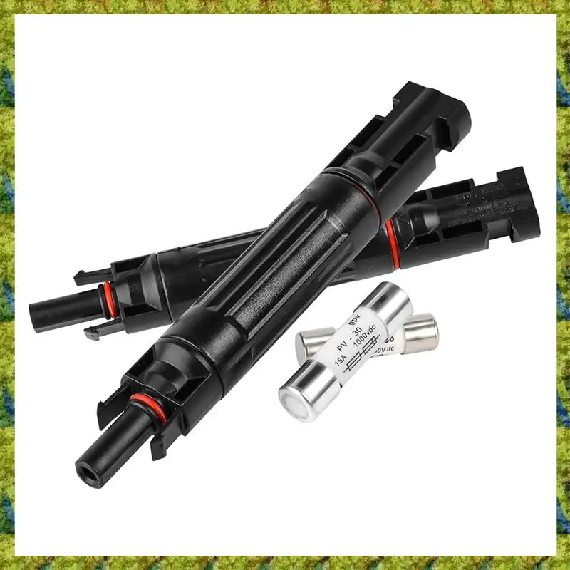 Solar Fuse IP67 Solar Fuse Holder Inline 2 Pieces PV Panel Fuse Male Andfemale Solar Panel Connector
