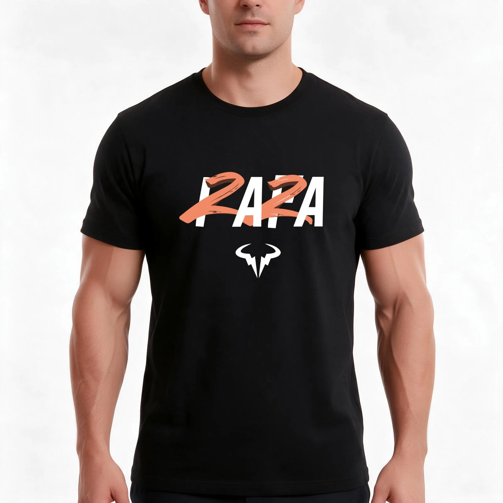 rafa 22 T-Shirt, Summer Casual Cotton Tee, Oversized Streetwear Tops, Vintage Graphic Print, Loose Fit Short Sleeve, 100% Cotton