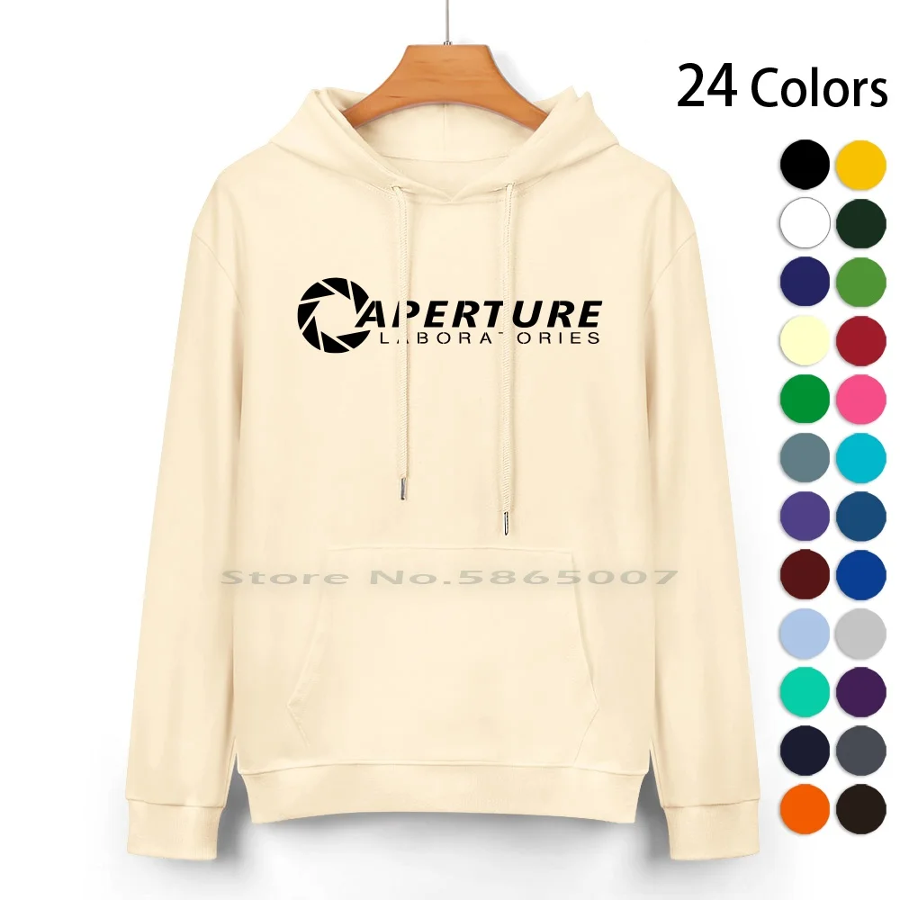 Aperture Pure Cotton Hoodie Sweater 24 Colors Aperture Aperture Labs Half Life 2 Half Life 3 Portal 2 Gaming Geeky Cave Johnson