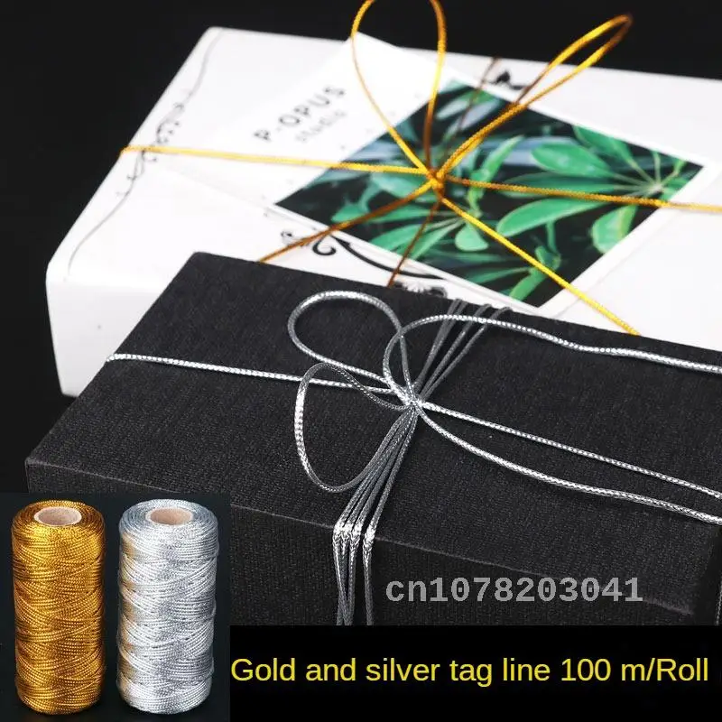 

Gold and silver thread binding gift packaging hang tag rope, high-end silk thread sealing, binding, decorative thread rope