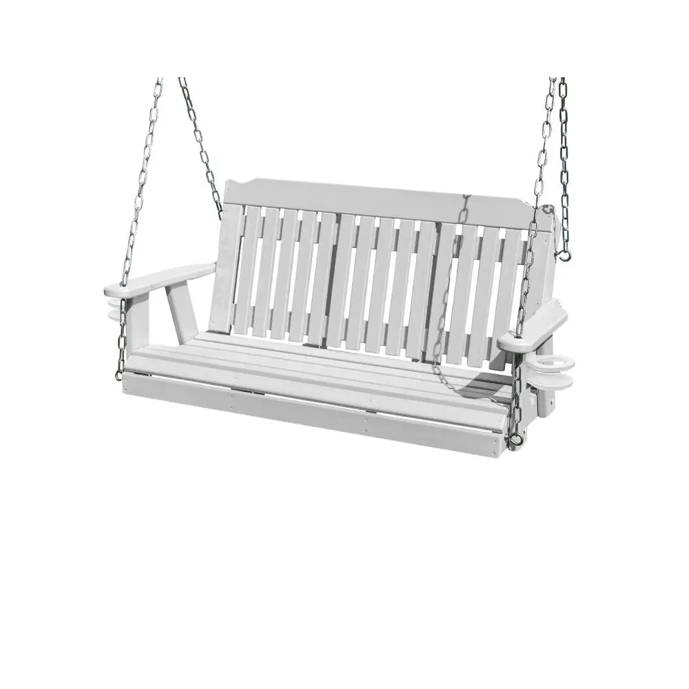 

craftmanship Logan Series Plastic Lumber Swing with Cupholders 3Person 5 FT, Premium Colors, 800 lbs Capacity, Premium HDPE Mat