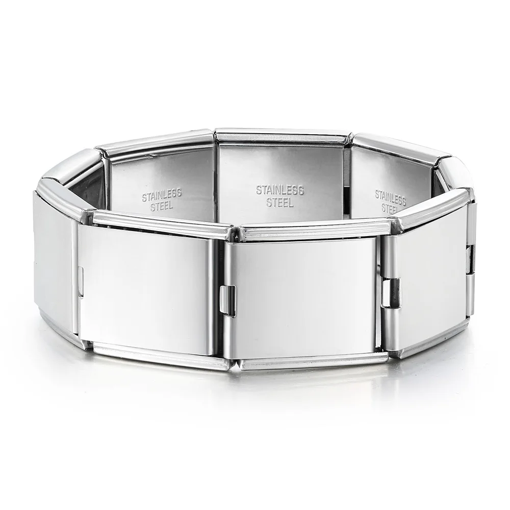 ​ URING موضة جديدة 2025 الفولاذ المقاوم للصدأ الذهب اللون أساور كبيرة 20x18 مللي متر السحر الإيطالي ربط الإناث الذكور اليد سلسلة مجوهرات هدايا