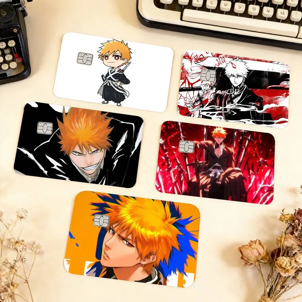 

Anime I-Ichigo K-Kurosaki Waterproof Film Skin Cover Credit Card Stickers Debit Front Bank Bus Pass