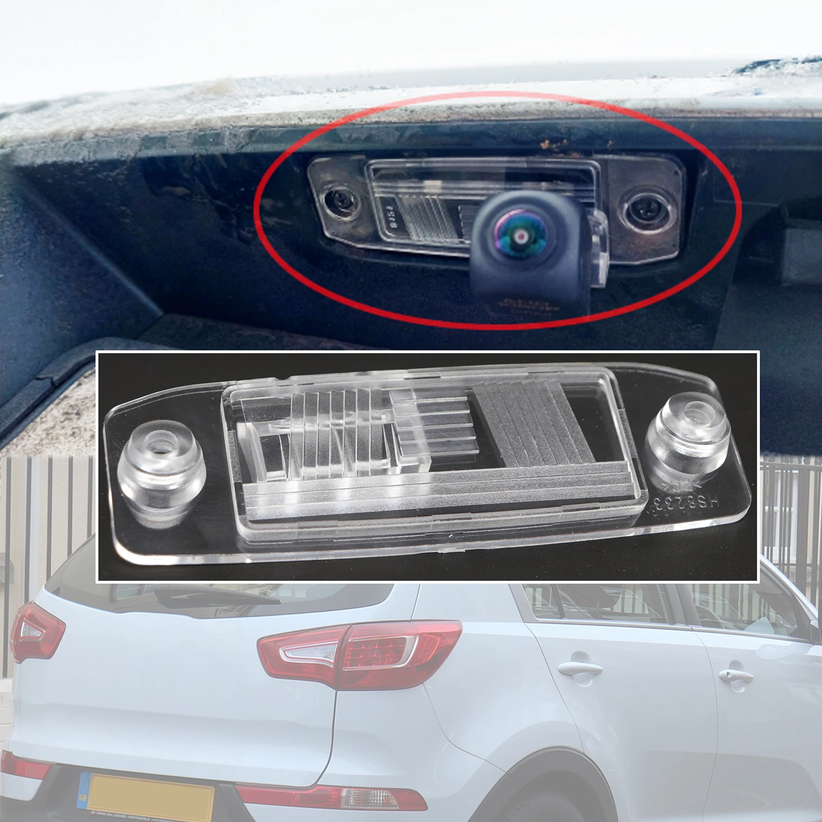 Car Rear Trunk Camera Bracket Mount License Plate Housing Stand For Kia Sportage SL 2010 2011 2012 2013 2014 2015 Replacement