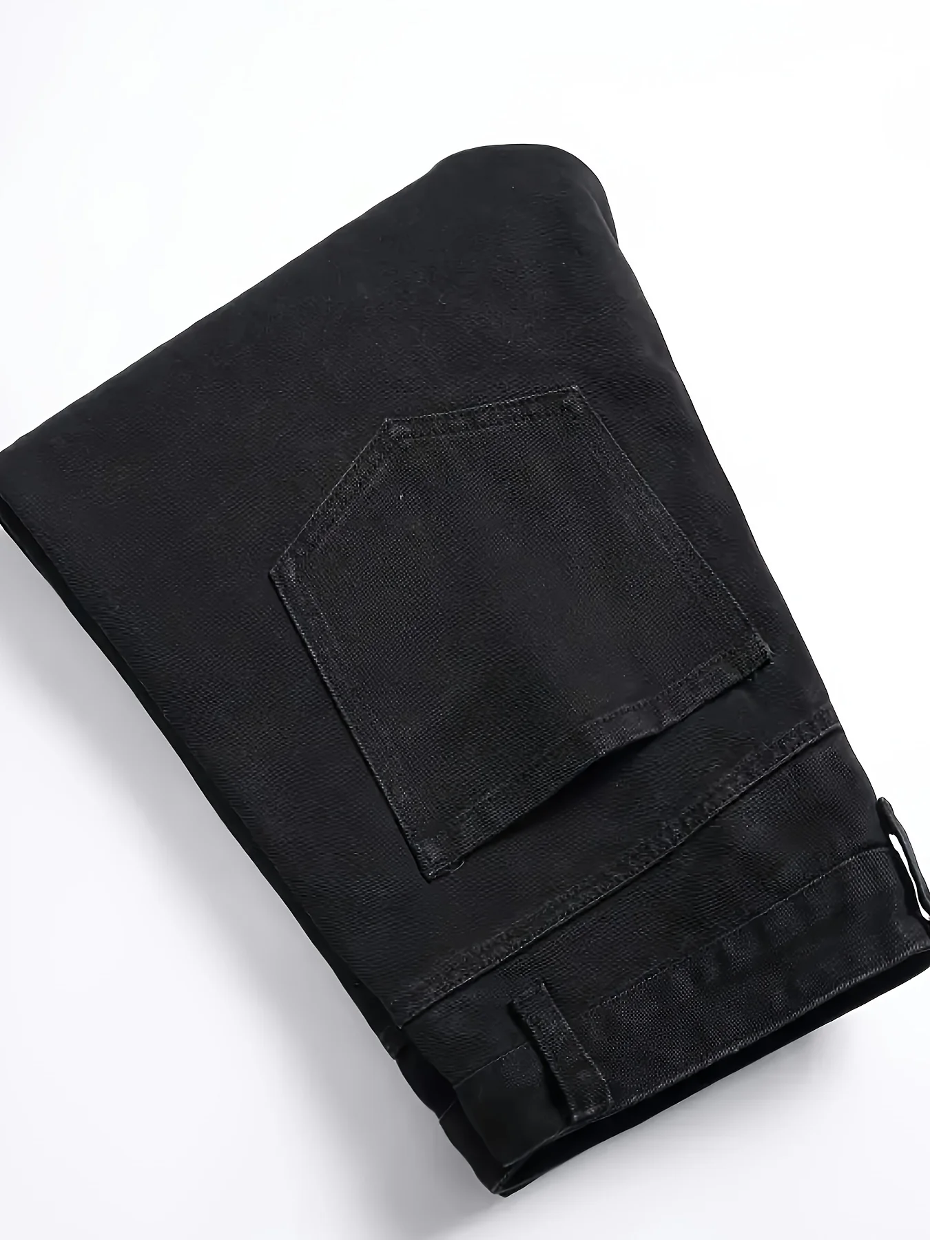 Calça jeans masculina slim fit bordada elástica com perna reta