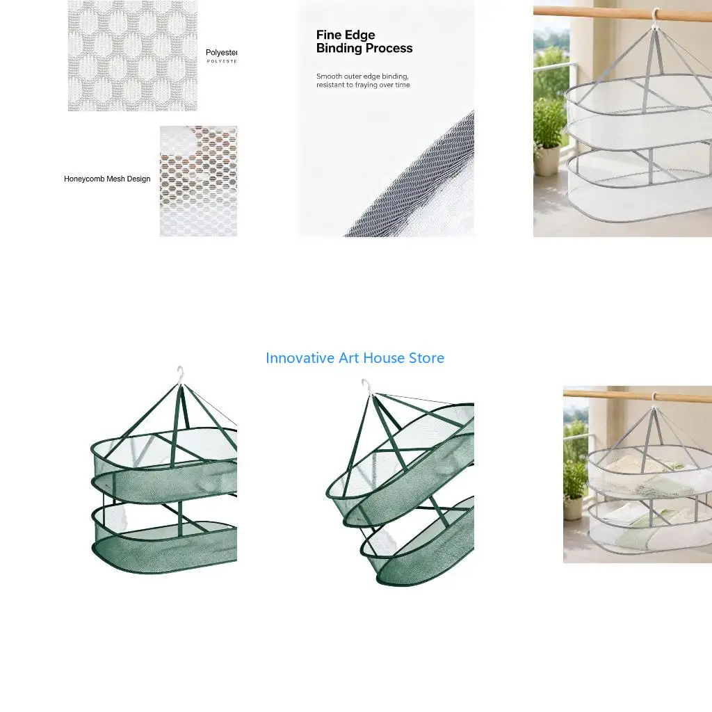 E1PC Two-Level Sweater Drying Rack with Raised Edges for Knitwear and Garments