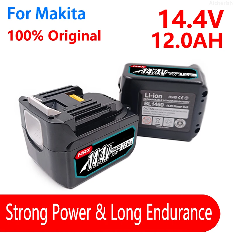 BL1460 14.4V 12000 mAh Li-ion Battery Replacement For Makita BL1430 BL1440 LXT200 BDF340 TD131D With LED Power Tools Batteries