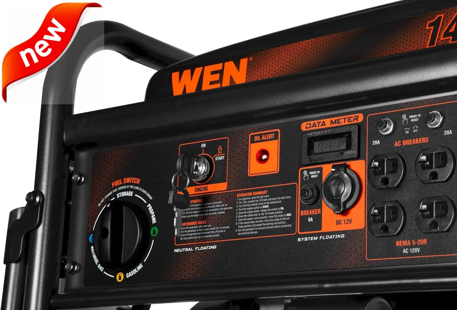 

NEW 14,500-Watt 120V/240V Tri-Fuel Generator for Gas, Propane, & Natural Gas, Transfer-Switch Ready with Electric Start