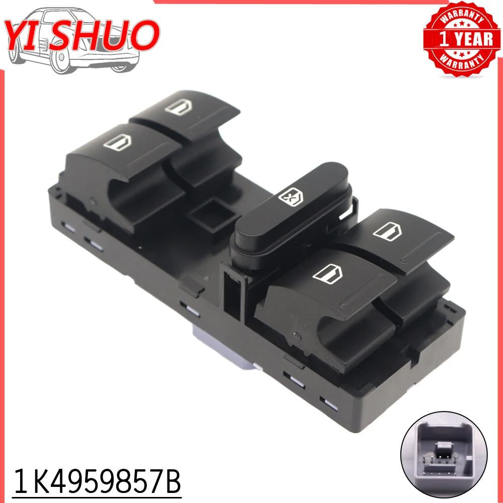 1K4959857B Car Electric Master Power Window Control Switch Button For Volkswagen Jetta Golf Plus Passat CC Touran Tiguan Seat