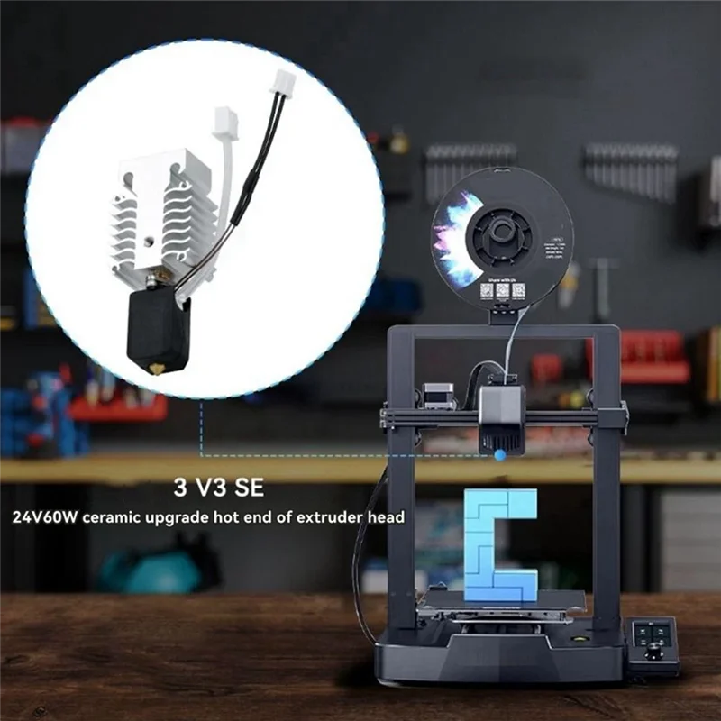 ترقية مجموعة النهاية الساخنة لسخان Creality Ender 3 V3 SE 24 فولت 60 وات مع مجموعة كتلة تسخين الطابعة ثلاثية الأبعاد الثرمستور