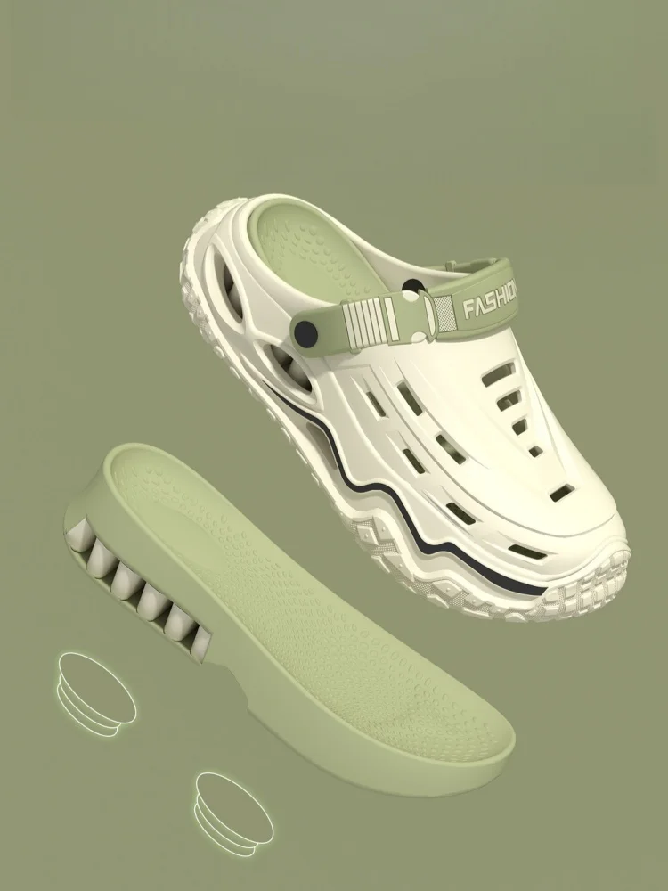 Neue Frühlings- und Sommer-Clogs mit Fußgewölbestütze, bequem, weich, dicksohlig, atmungsaktiv für Damen und Herren, geeignet für den Innen- und Außenbereich, modisch und vielseitig für den täglichen Gebrauch. – Detail 4