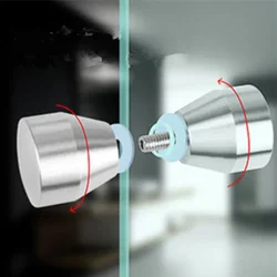 Aluminum Alloy Door Handle Back-to-Back Single Glass Knob Puller Bathroom Shower Cabinet Home Hardware