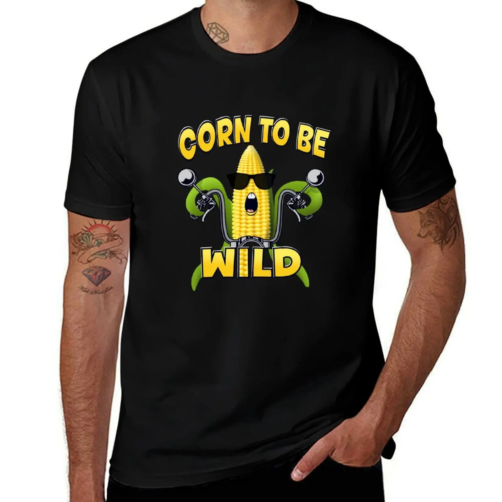 

Corn to be wild funny sweetcorn design T-Shirt man t shirt graphic cotton tshirt 100% anime tshirt T-Shirt