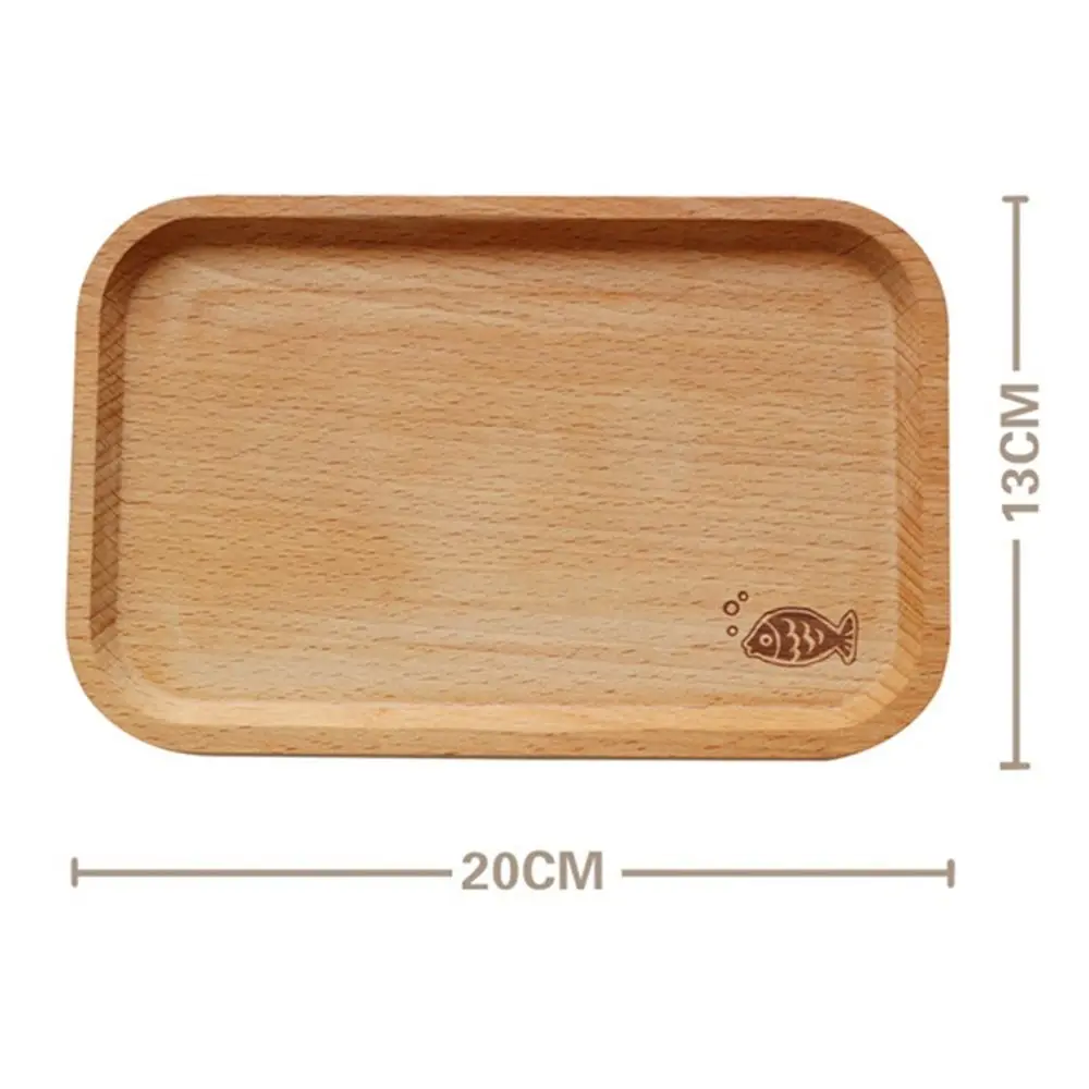 

Multipurpose Solid Wood Cartoon Dinner Tray Cute Animal Pattern Children's Rice Plate Odorless Wood Food Dishes Baby