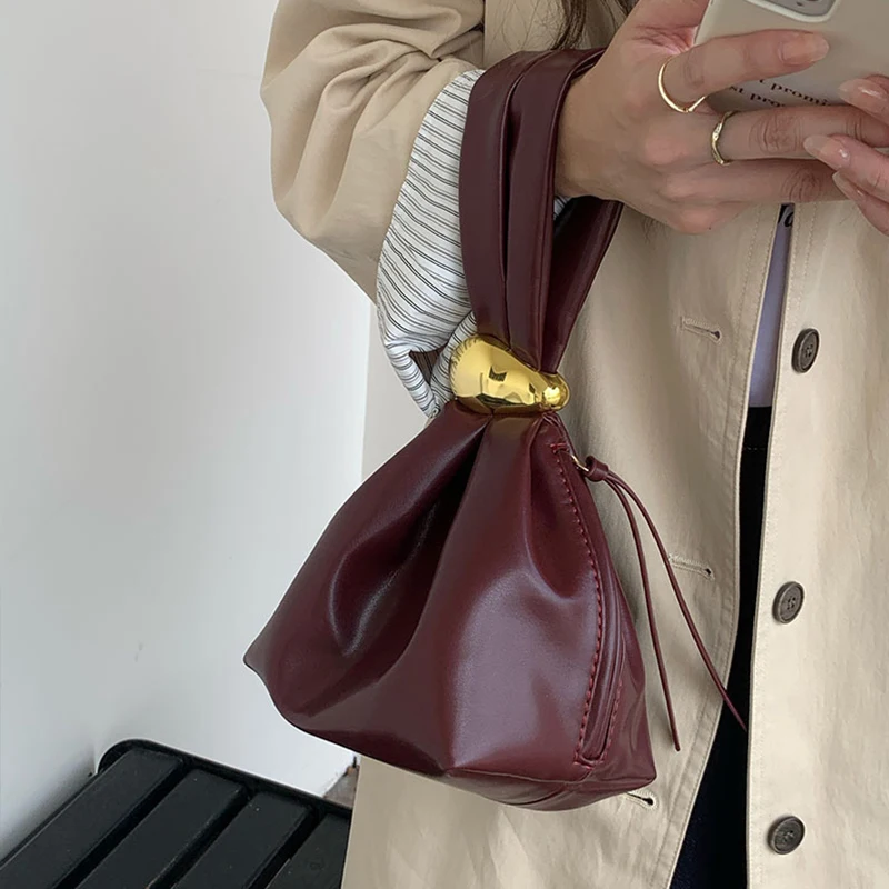 

Модная дизайнерская женская маленькая сумочка из мягкой кожи, плиссированная, мини-клатч, вечерняя сумка-ведро для женщин