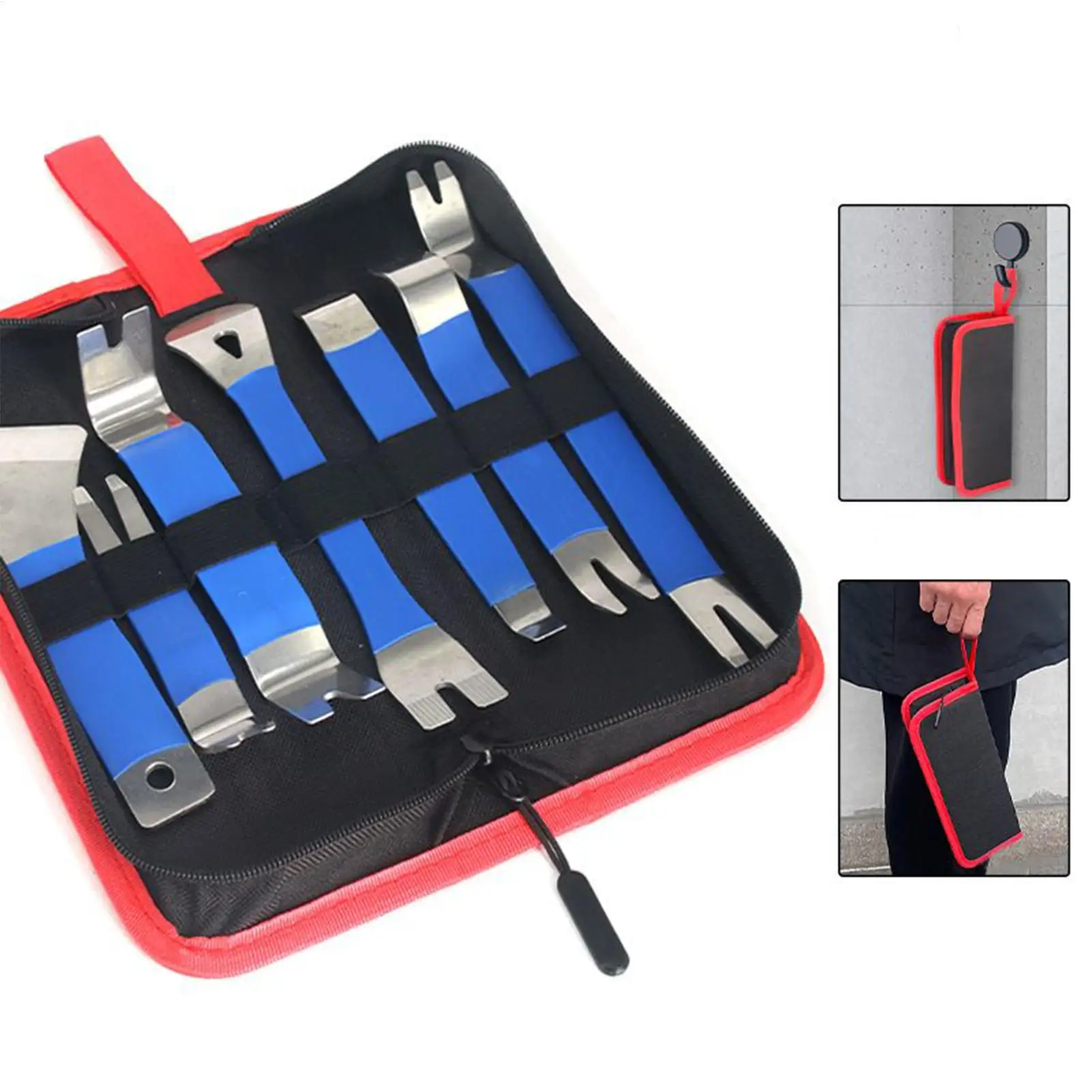 

Stainless Steel Car Trim Removal Tools Panel Door Interior Radio Maintenance Tool Kit, 7 Piece Set for Automotive Workers