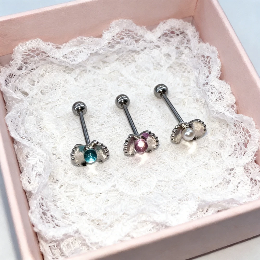 2026 Unique Shell Tongue Ring Surgical Steel Tongue Barbell Aesthetic Mermaid Piercing Jewelry with Imitation Pearl for Women view 5