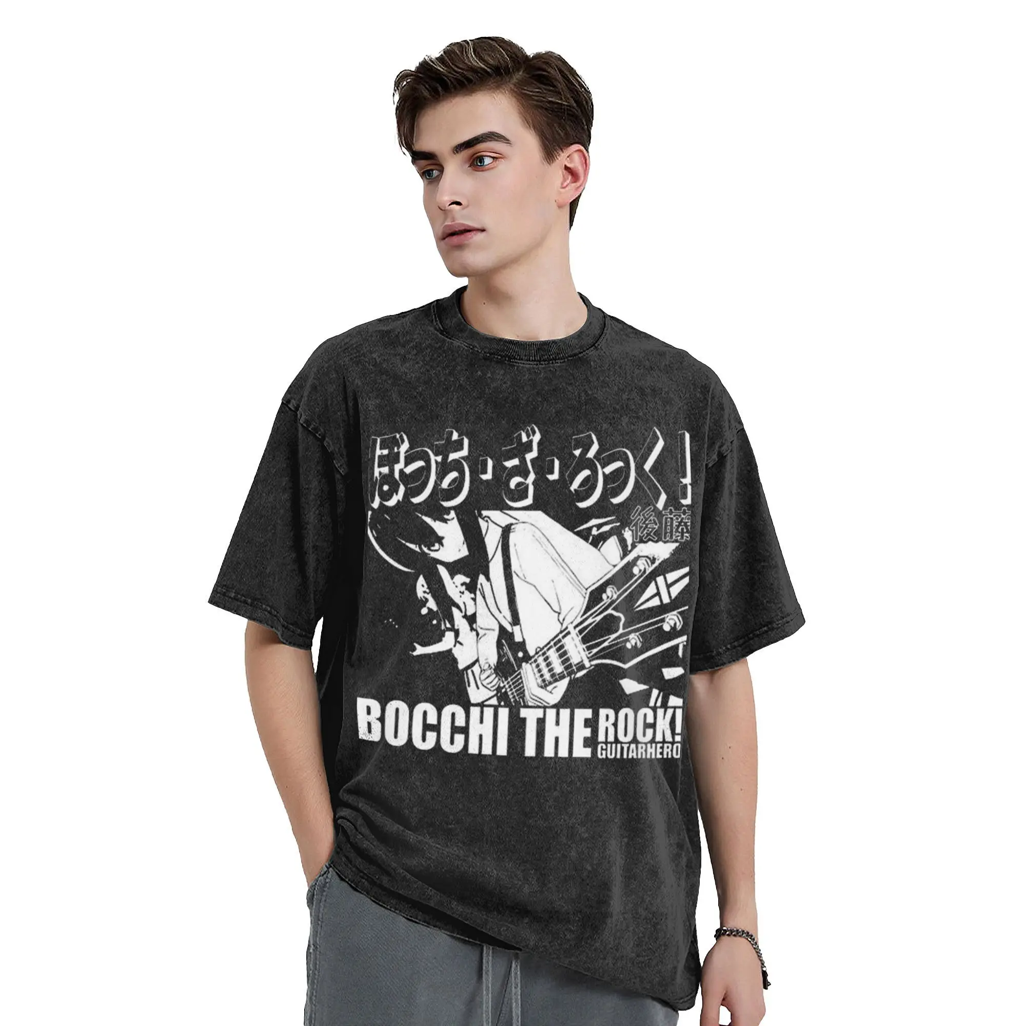 BOCCHI THE ROCK  Kessoku Band  Washed T Shirts Streetwear Hip Hop Novelty T-Shirt  Tees Men Women Cotton Streetwear