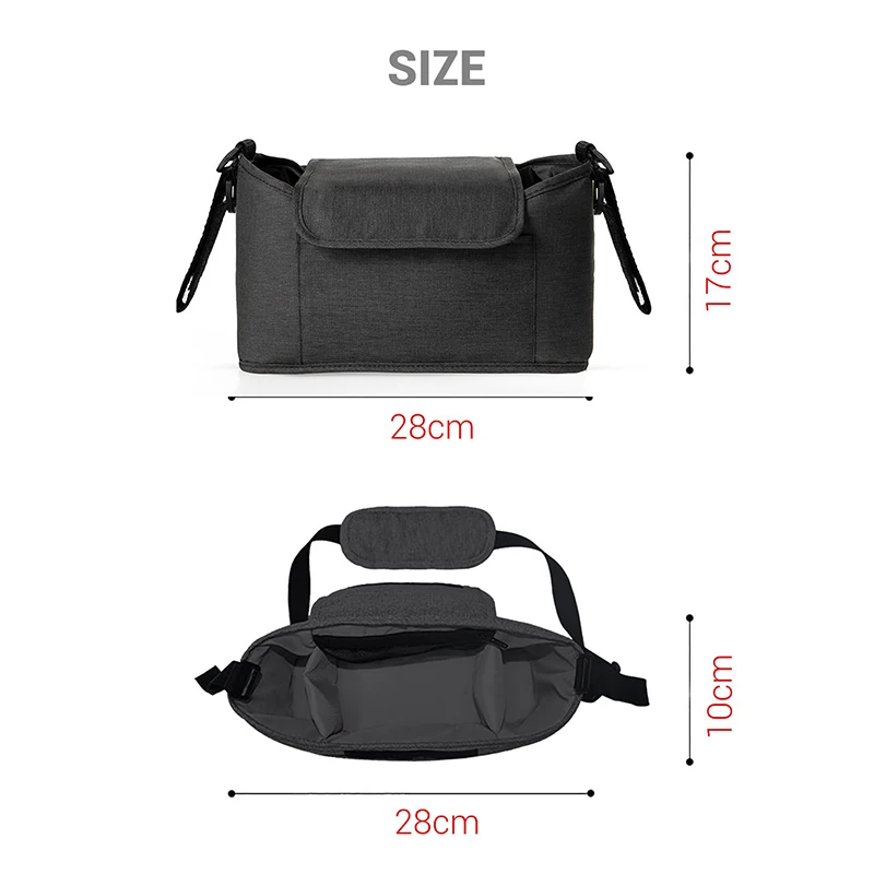 Stroller Bag Mommy Bag Diaper Baby Nappy Bag Stroller Accessories Large Capacity Outdoor Travel Nappy Water Cup Holder