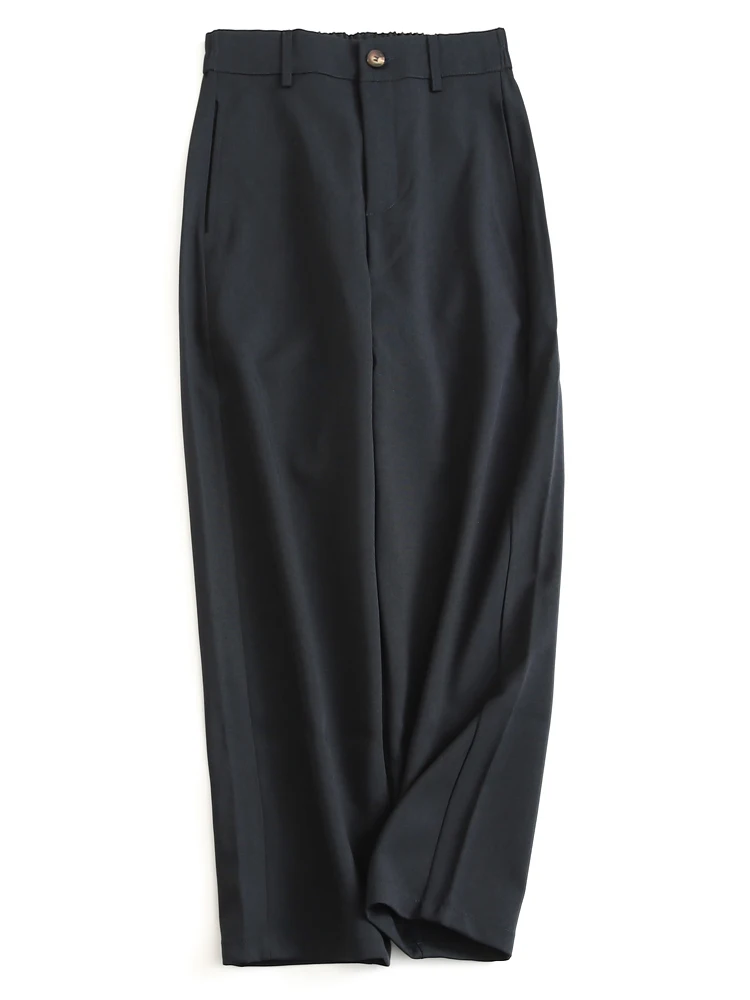 

High Waist Light Cone Shaped Khaki Pants Women's Commuter Casual Pants Pure Color Elastic Waist Spring New Style K282
