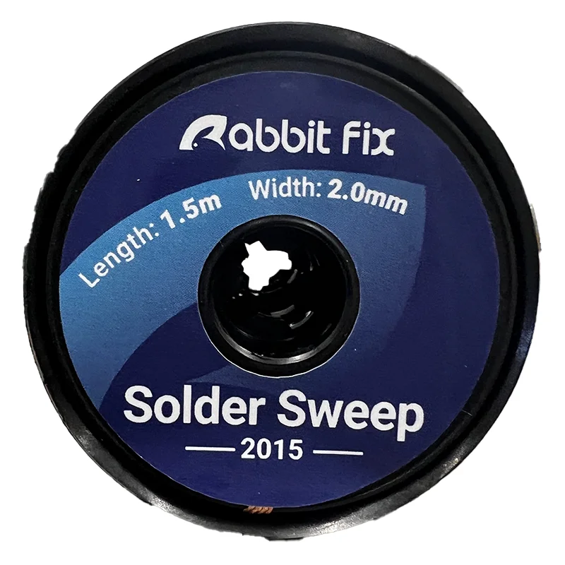Rabbitfix CP-2015 Solder Sweep Copper Wick 5 Reels 2.0mm 1.5m Flux Absorption Braid Tape for IC PCB Pad Tin Removal