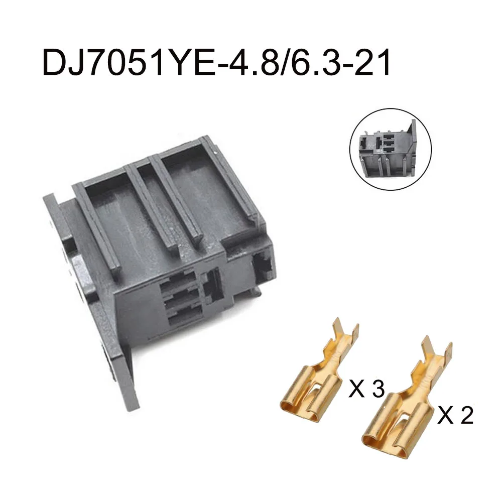 100SET DJ7051YE-4.8/6.3-21 auto relay Waterproof connector 5 pin automotive Plug famale male socket Includes terminal seal