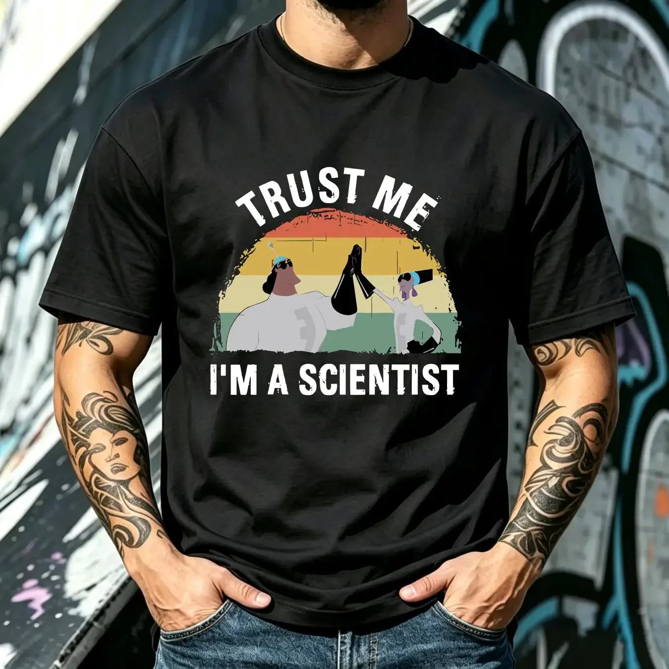 washed T Shirt Yzma And Kronk Trust Me I'm A Scientist Vintage Retro Matching Family Great Ideas long or short sleeves vintage