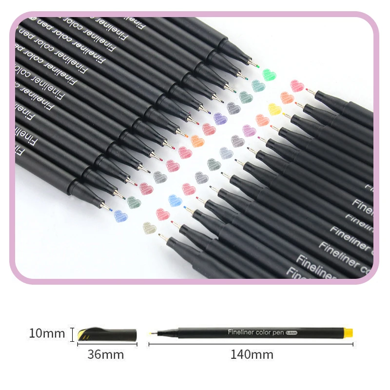 100 لون غرامة خط أقلام 0.4 مللي متر غرامة تلميح المائية علامات ل مانغا الفن رسم القرطاسية المدرسية الفنان اللوازم المكتبية