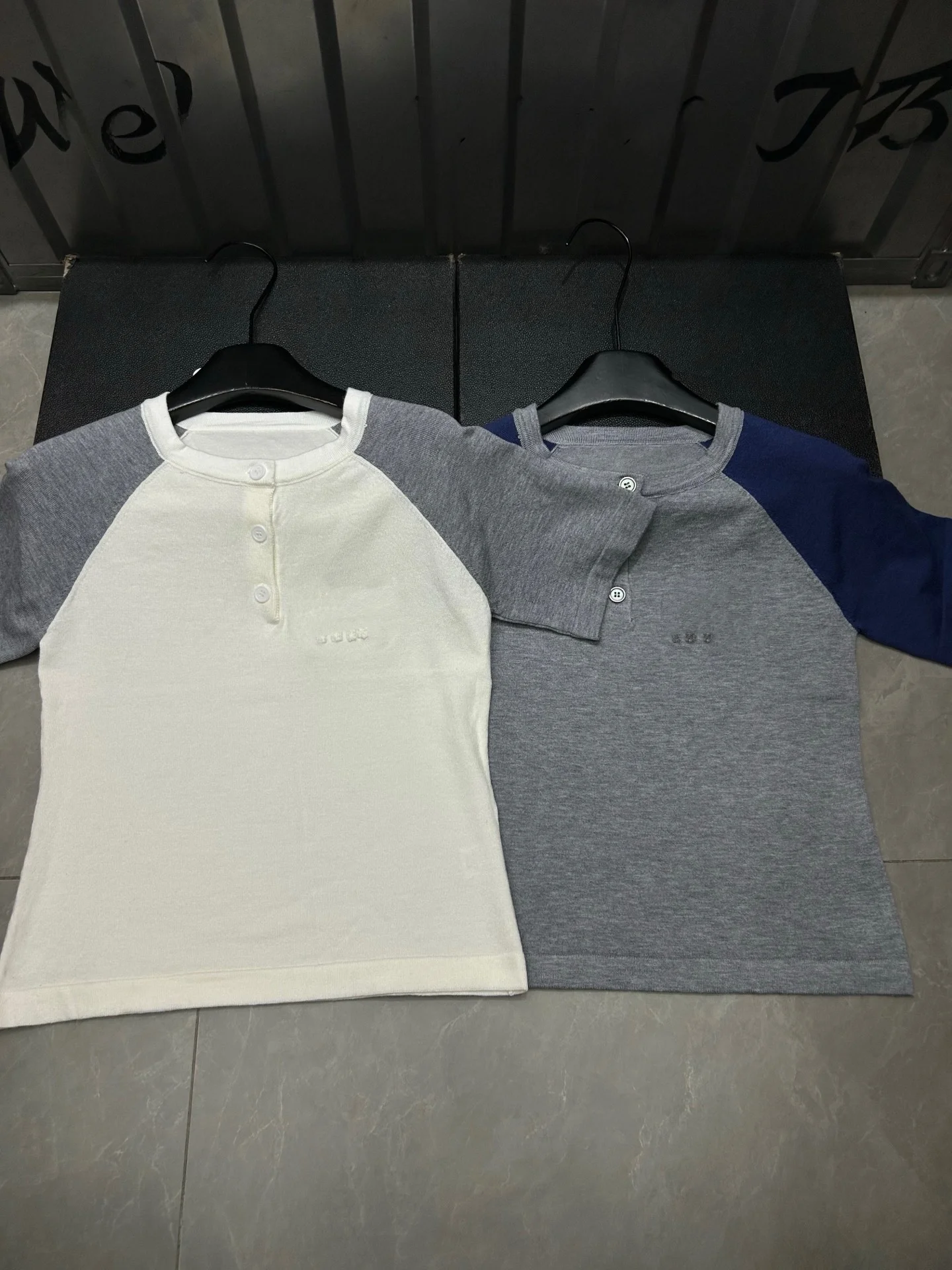 

VIBE Casual round Neck Short Sleeve Knitted Shirt Women's Button Embroidered Letter Top Spring Summer New Style Fashionable A...