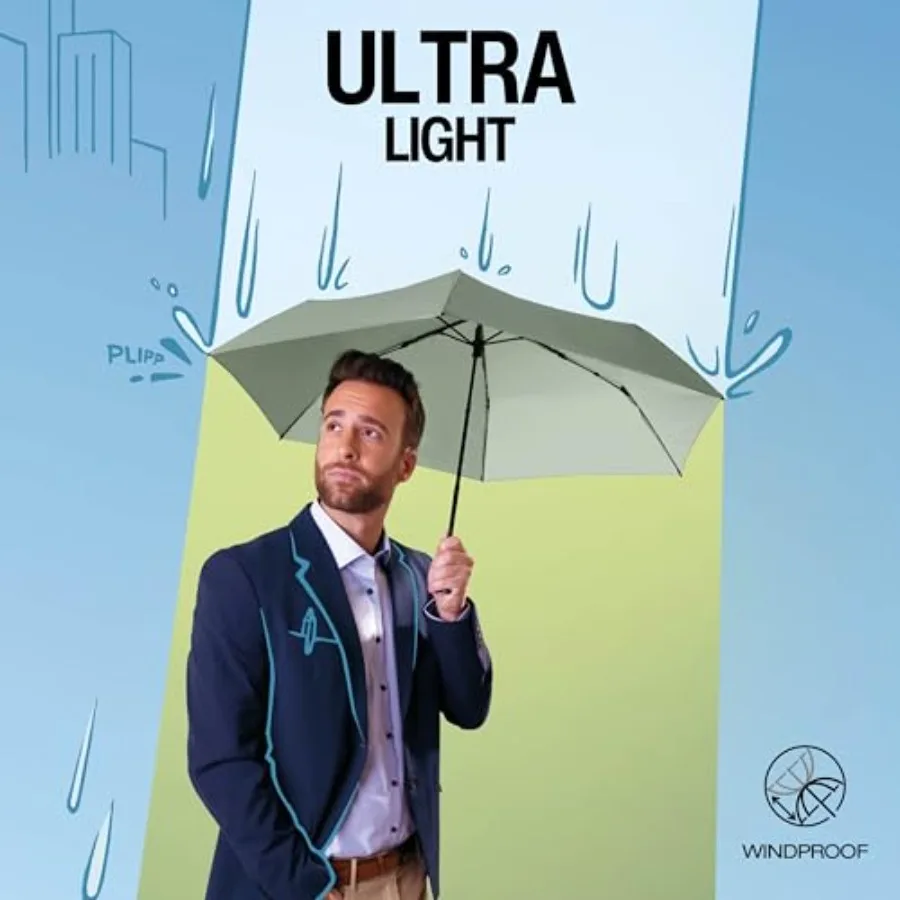 US.050 Ultra Light Pocket Size Manual Rain Umbrella with Carrying Case